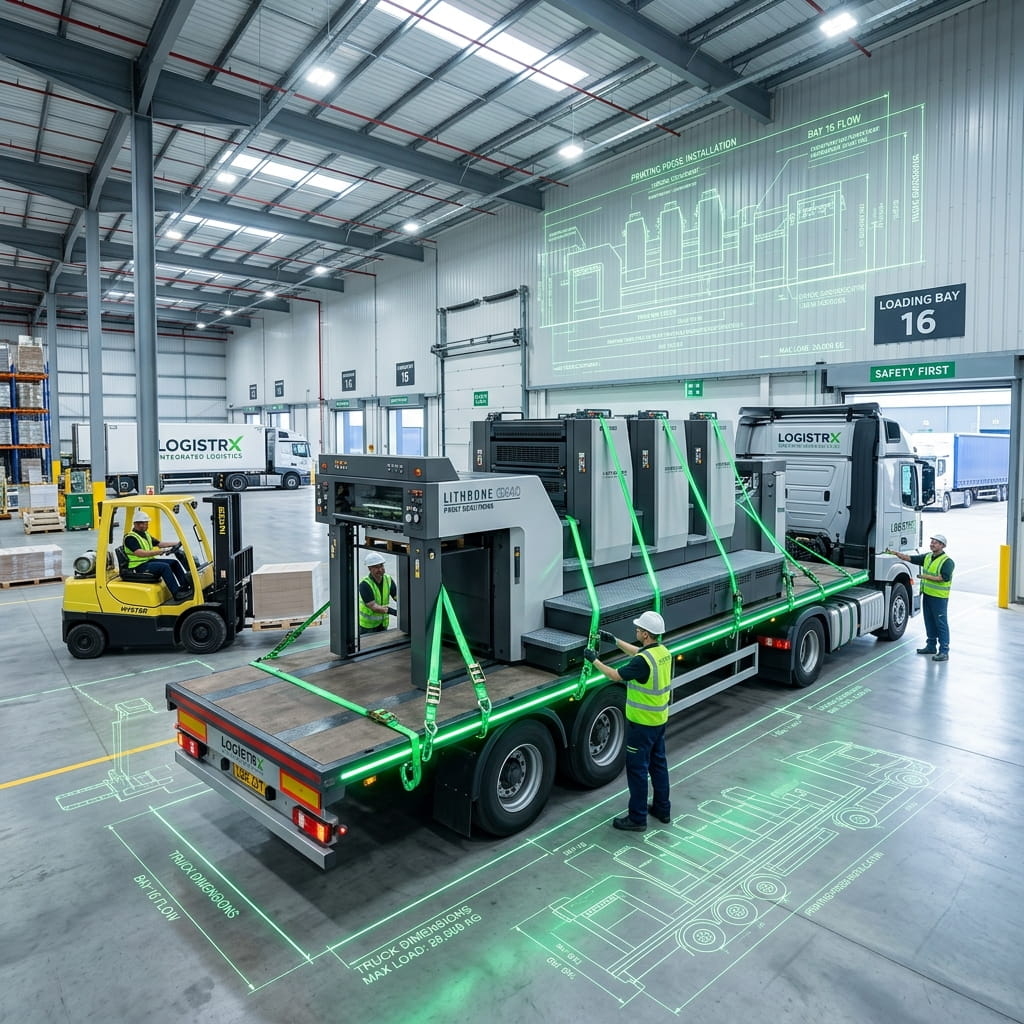 Machinery Loading on Cargo Truck